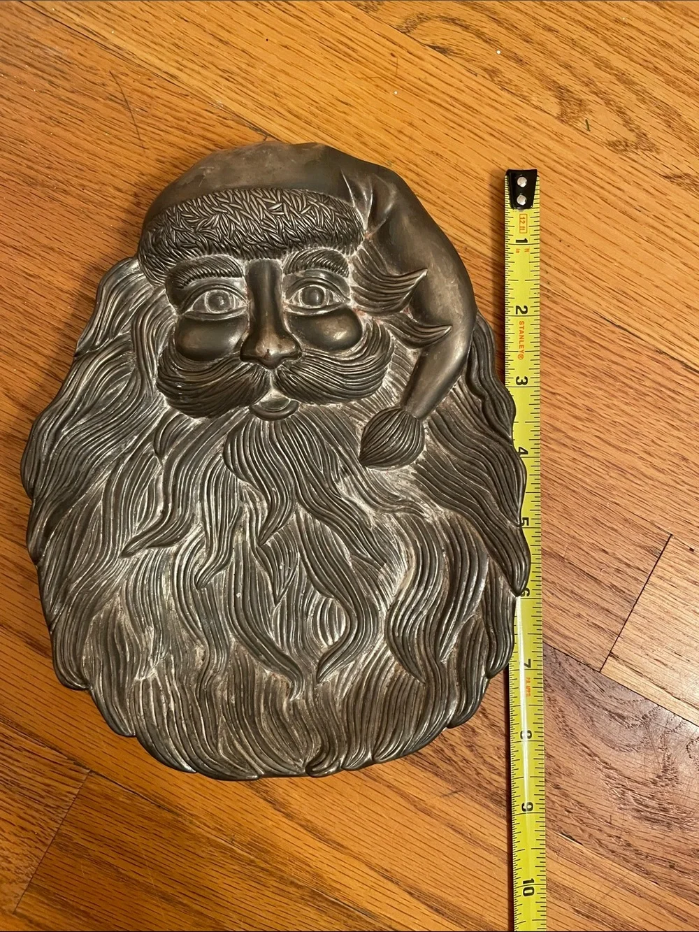 Vintage Santa Beard Silver Plated Candy Dish